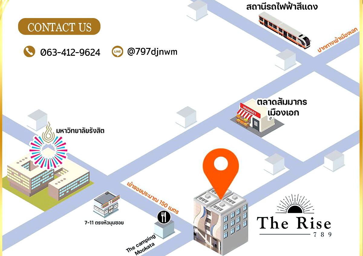 รูปภาพ The Rise 789 หอพัก ม.รังสิต | อพาร์ทเม้นท์ หอพัก ที่พัก ห้องพัก - รูปที่ 10/11