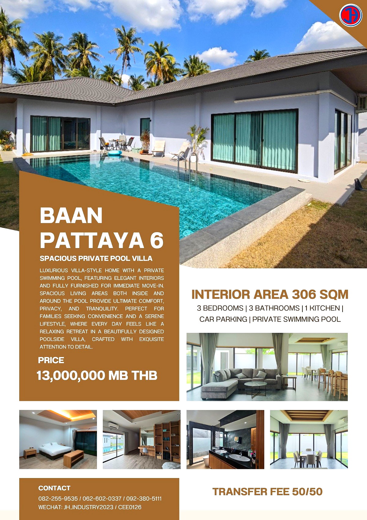 Pictures of Spacious Private Pool Villa  For Sale: 13 Million THB! Community: BAAN PATTAYA 6 2/34