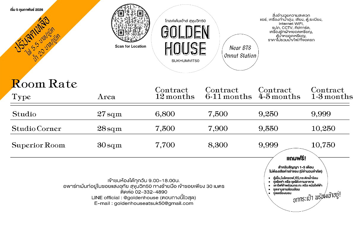 Pictures of Golden House @ Onnut Station (Walk 9 minutes from BTS Onnut) 2/51