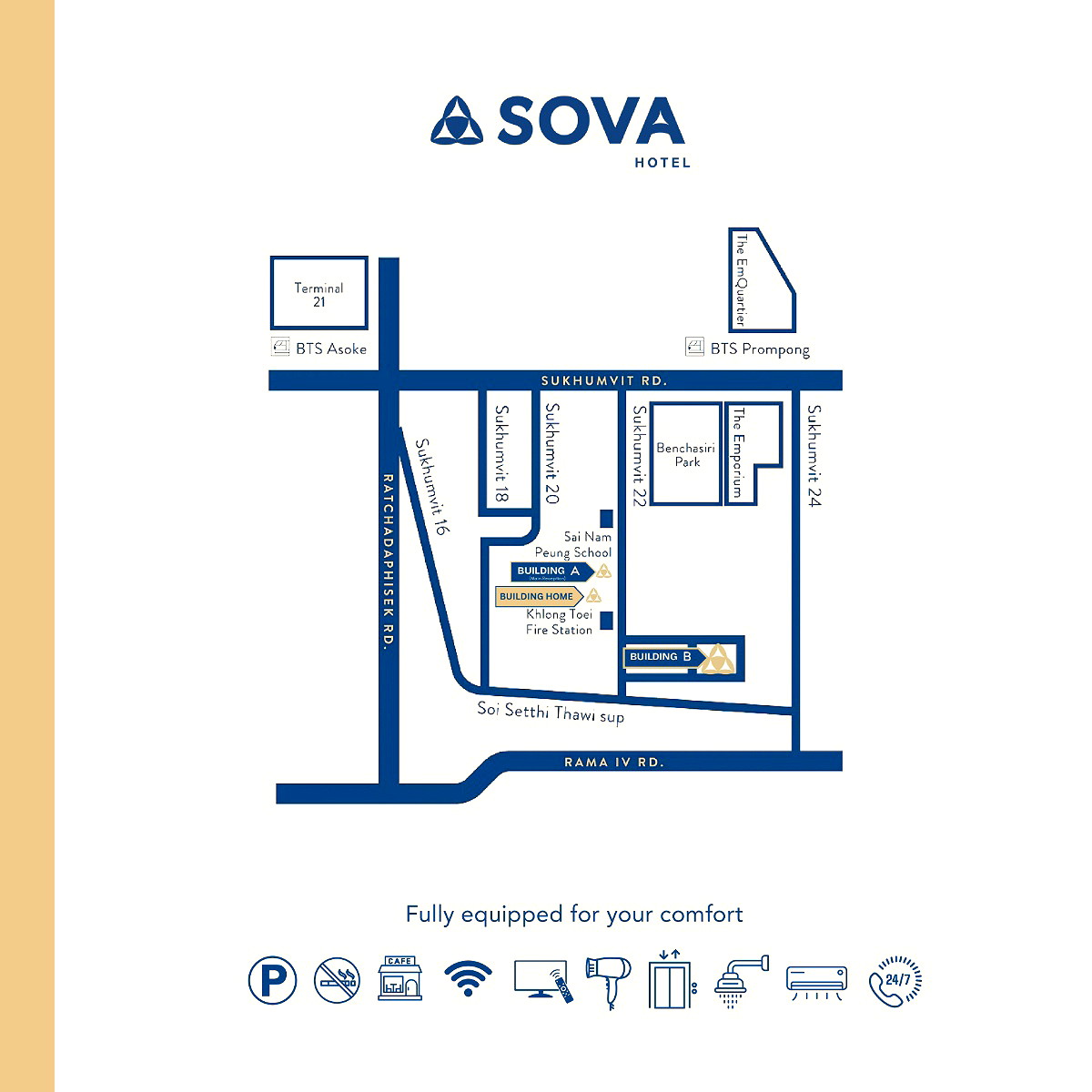 รูปภาพ โซว่า กรุงเทพ เรสซิเดนท์ สุขุมวิท22 | อพาร์ทเม้นท์ หอพัก ที่พัก ห้องพัก - รูปที่ 12/12