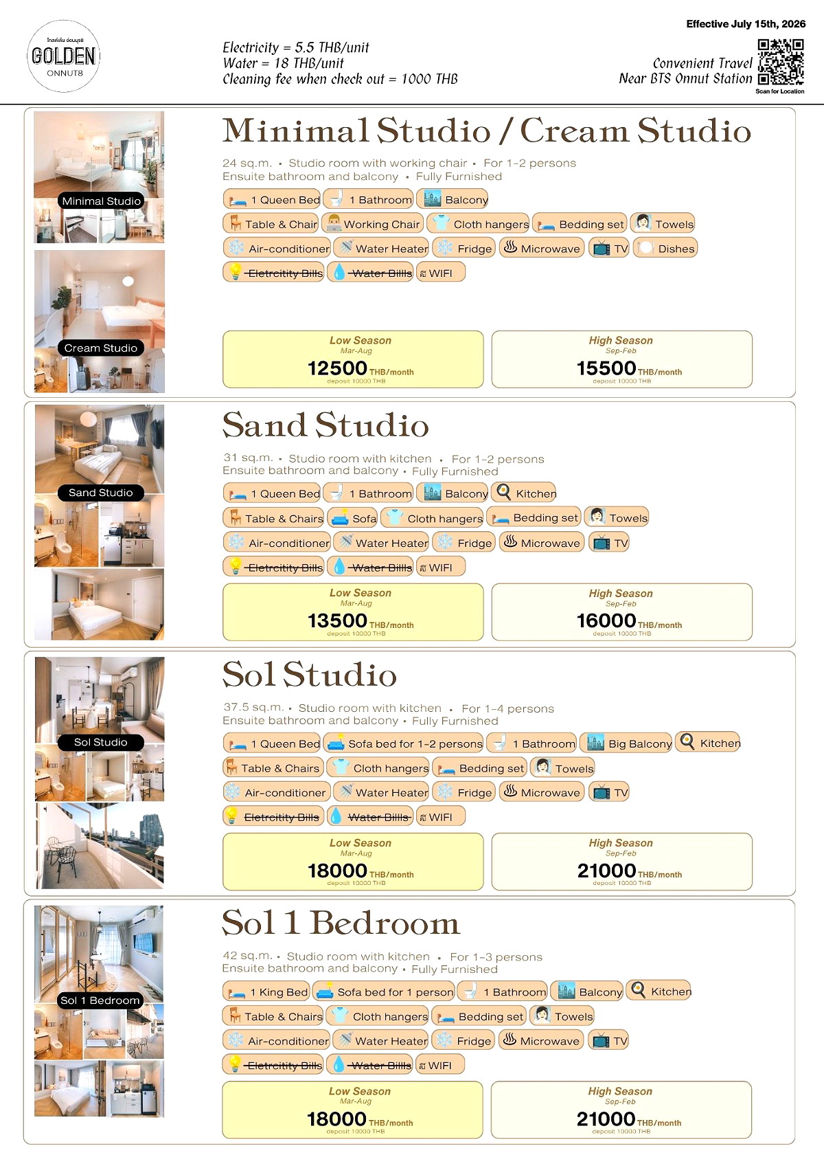 รูปภาพ Golden Onnut โกลเด้น อ่อนนุช | อพาร์ทเม้นท์ หอพัก ที่พัก ห้องพัก - รูปที่ 50/59