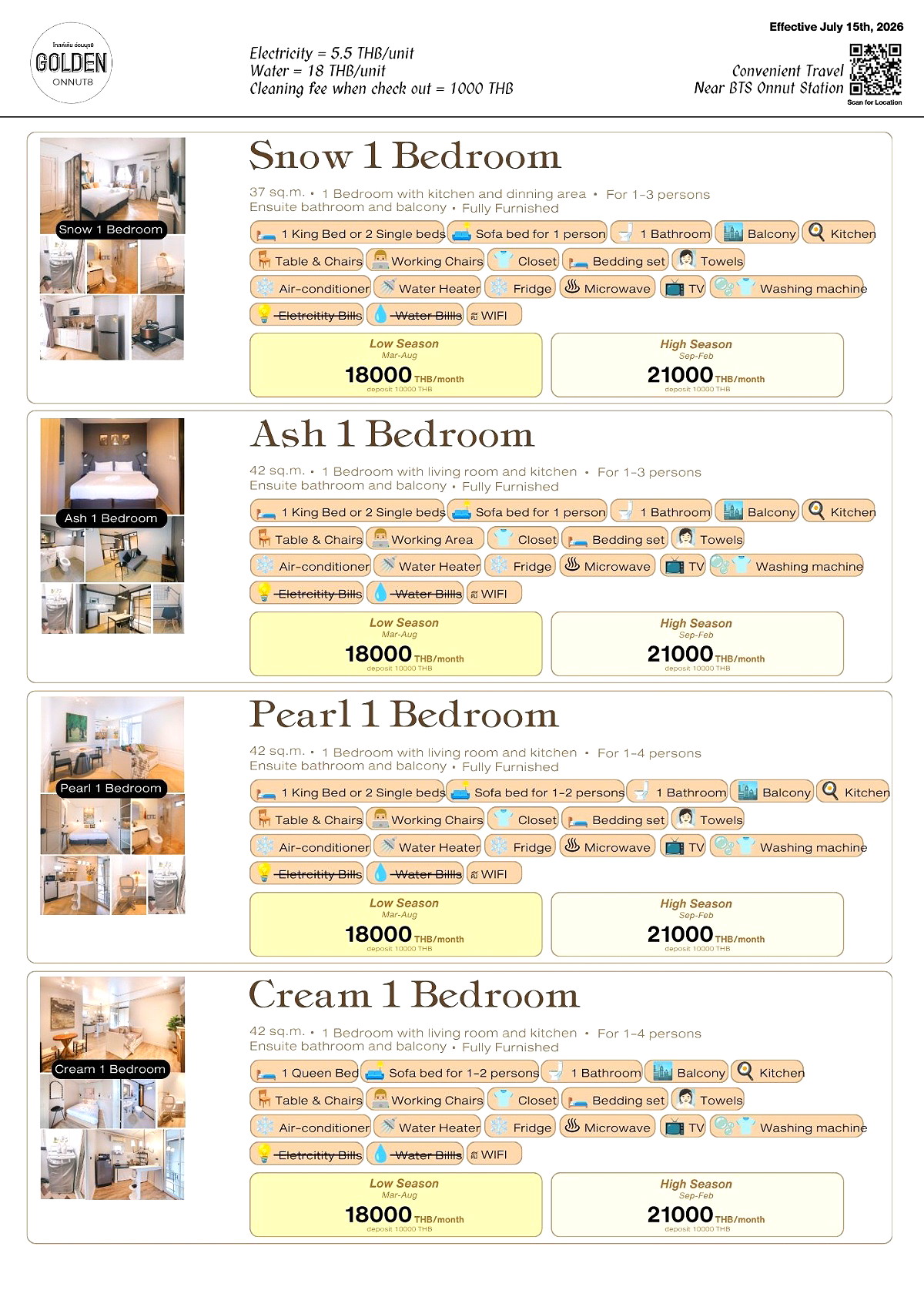 รูปภาพ Golden Onnut โกลเด้น อ่อนนุช | อพาร์ทเม้นท์ หอพัก ที่พัก ห้องพัก - รูปที่ 49/59