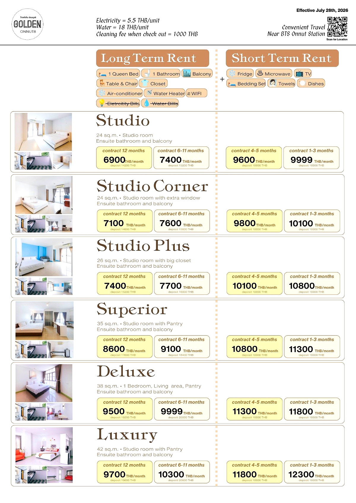 รูปภาพ Golden Onnut โกลเด้น อ่อนนุช | อพาร์ทเม้นท์ หอพัก ที่พัก ห้องพัก - รูปที่ 4/57